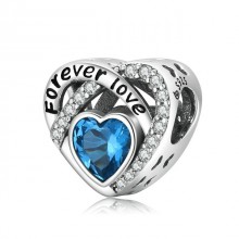 Talisman argint Blue Heart Forever Love